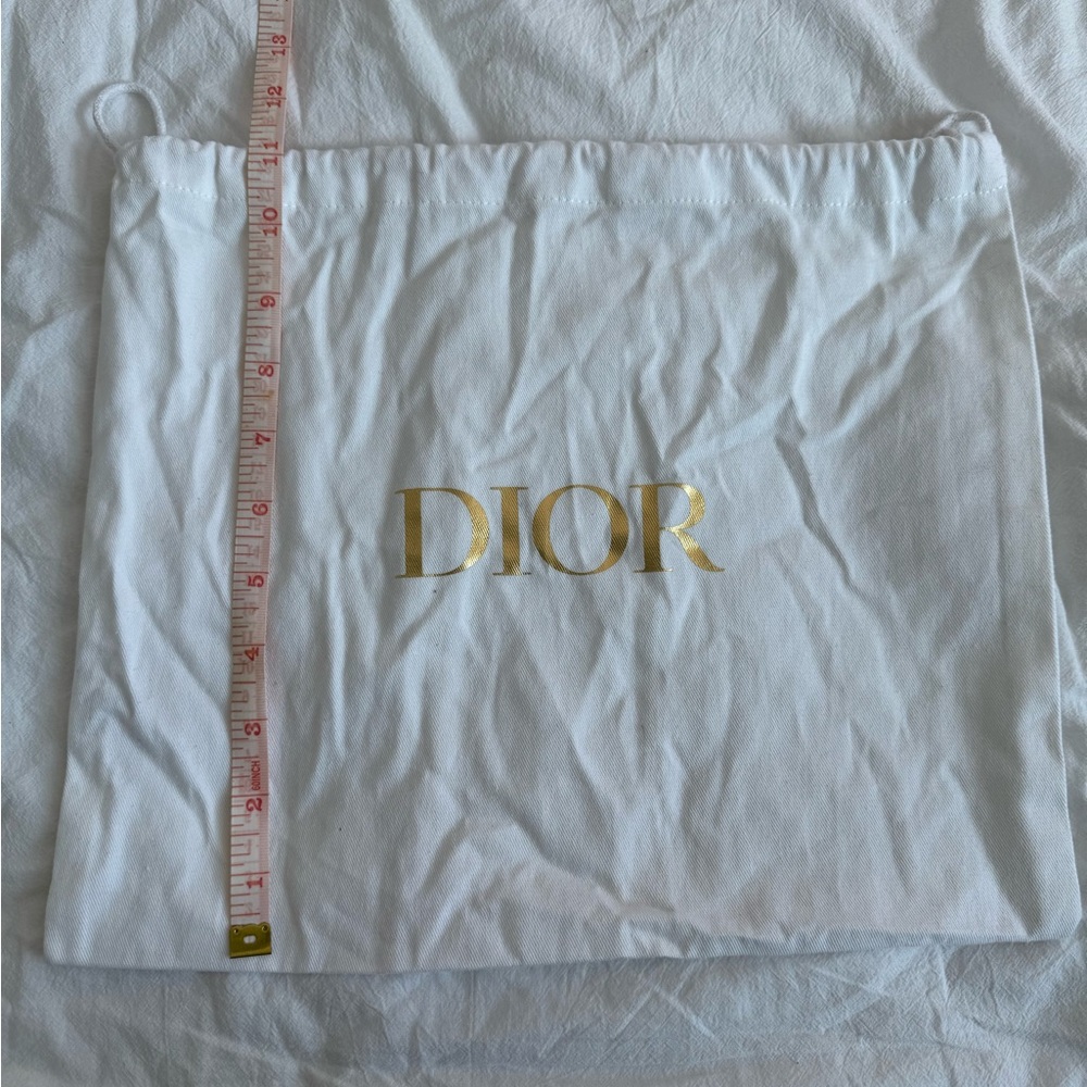 Dior White Bag with Gold Logo